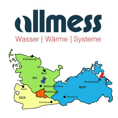 Vertretungsgebiete der E.G. Lochmann KG - ALLMESS Wasser Wärme Systeme 