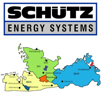 Vertretungsgebiete der E.G. Lochmann KG - SCHÜTZ Energy Systems -Flächenheizsysteme Wohnraumbelüftung, Heizöllagersysteme